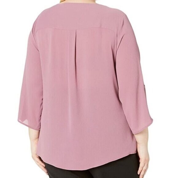 AGB Women's Plus Size Button Down Top - Picture 2 of 3